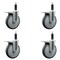 Service Caster 6'' Thermoplastic Rubber Swivel 1'' Expanding Stem Caster Set Total Lock Brake, 4PK SCC-EXTTL20S614-TPRB-1-4 - alternate 1